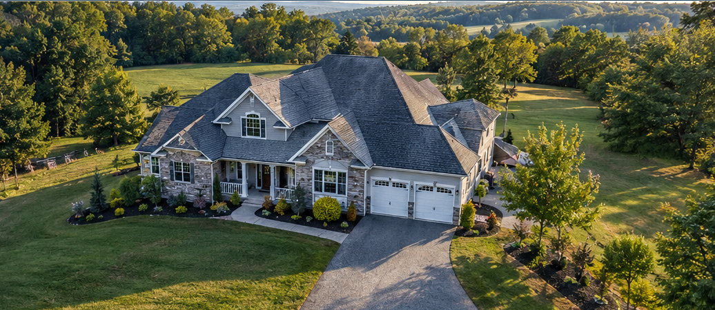Aerial view of residential property